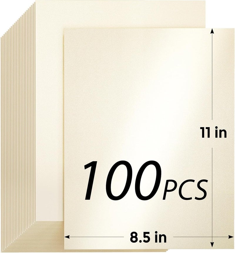 CREGEAR 100 Sheets Cream Shimmer Cardstock Printer Paper 8.5 x 11, 78lb/210gsm Glossy Card Stock, Premium Pearl Cardstock, Double Side Pearlescent Paper for DIY Craft, Christmas Card Making,Invitation - Image 2